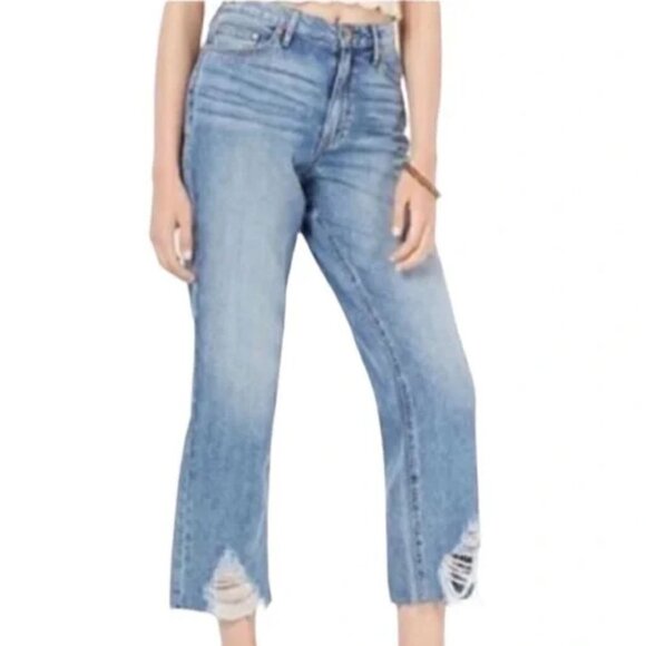 AMERICAN Rag High Rise Wide Leg Distressed Jeans 9 - Picture 1 of 6